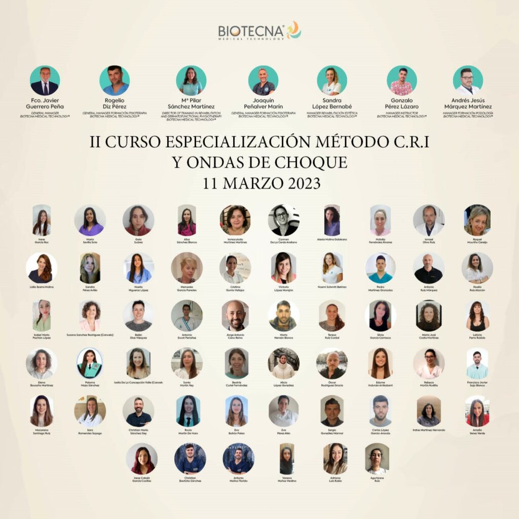 Curso de especialización en Diatermia Recuperadora Método C.R.I y Ondas de Choque exclusiva para nuestros clientes de Biotecna.