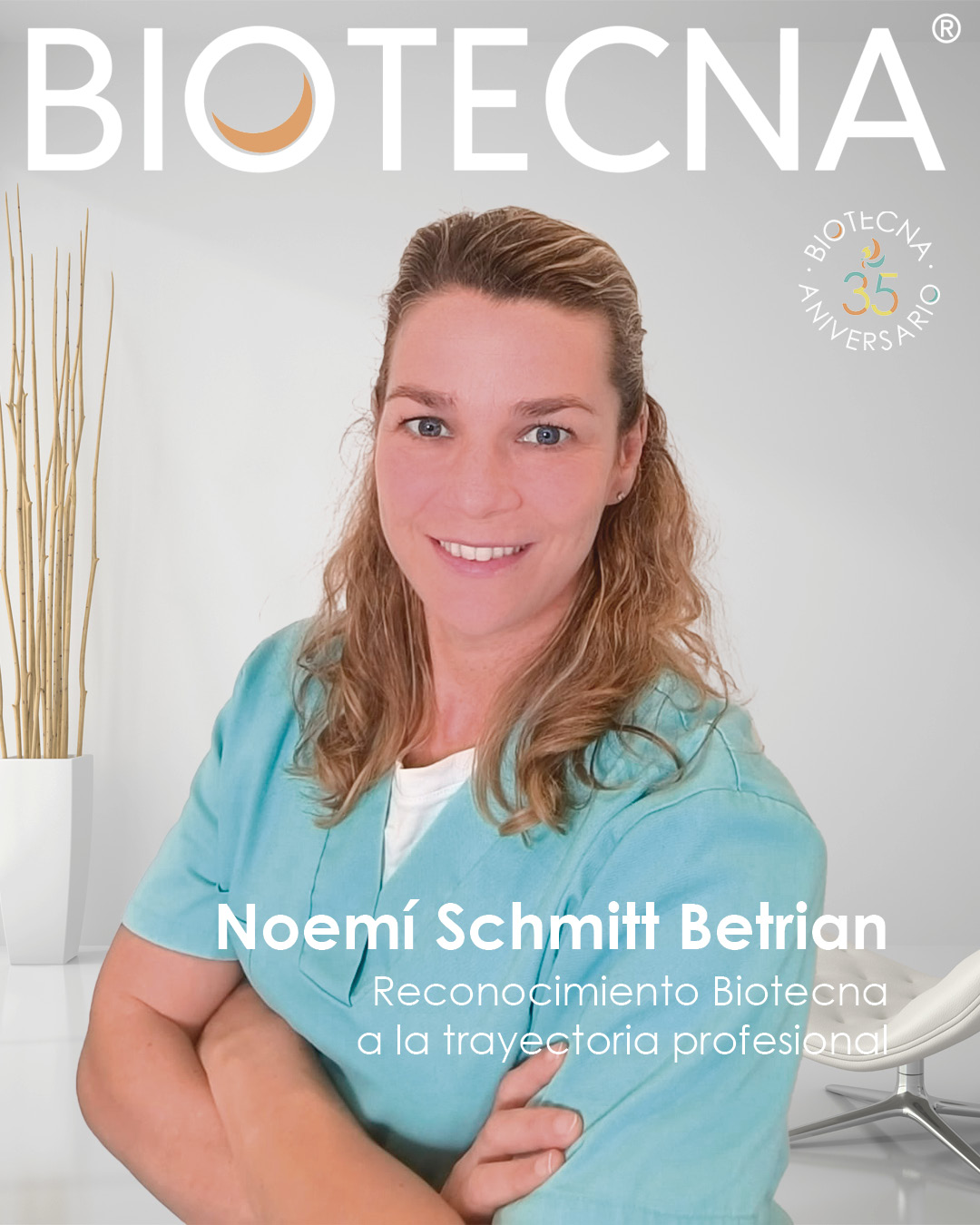 Biotecna Medical Technology reconoce la trayectoria de Noemí Schmitt Betrian, fisioterapeuta y gerente de Fisiosport, referente en rehabilitación integral, ejercicio terapéutico y fisioterapia neurológica.
